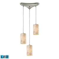 Coletta 3-Light Pendant Stone in Satin Nickel