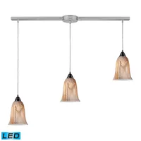 Granite 3-Light linear Pendant in Satin Nickel