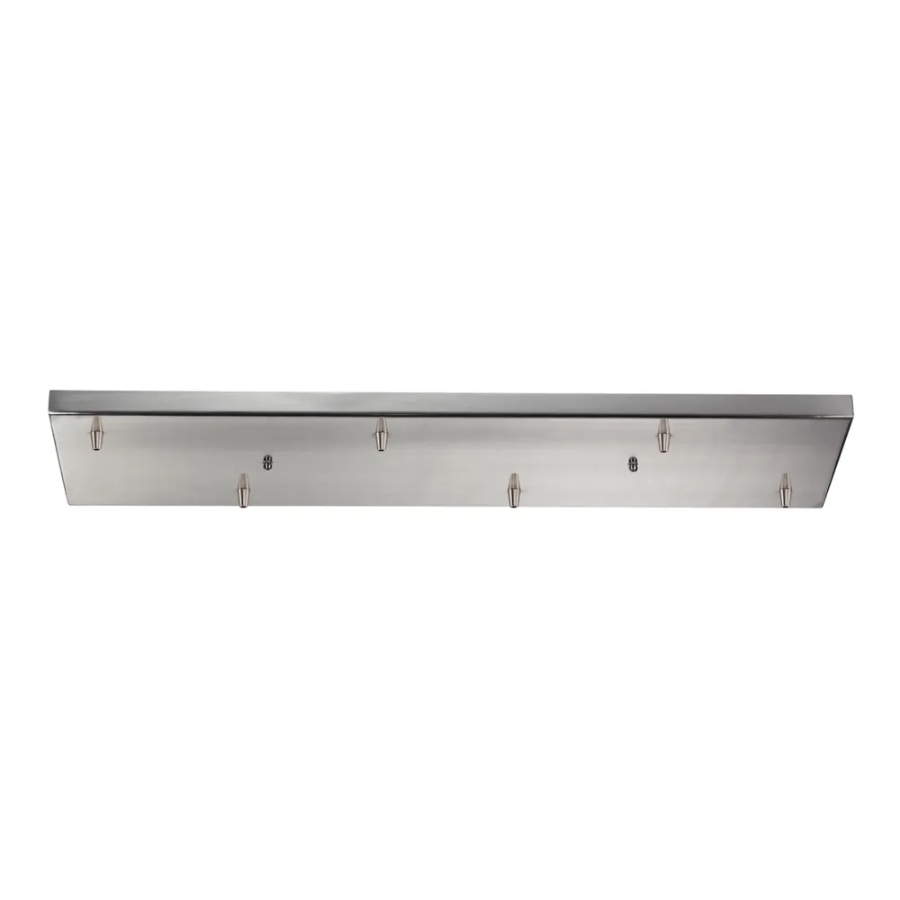 6 Light Rectangular Pan in Satin Nickel