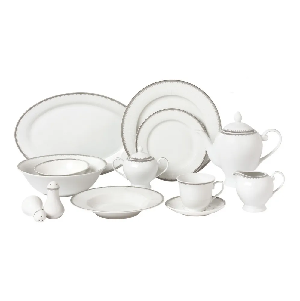 Lorren Home Trends Alyssa 57-pc Dinnerware Set, Service for 8