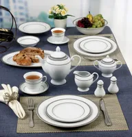 Lorren Home Trends Ashley 57-pc Dinnerware Set, Service for 8