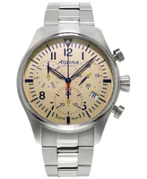 Alpina Men's Swiss Quartz Chronograph Startimer Pilot Stainless Steel Bracelet Watch 42mm