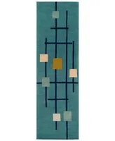 Livabliss Forum Fm-7201 Teal 2'6" x 8' Runner Area Rug