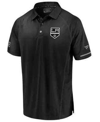 Men's Fanatics Black Los Angeles Kings Authentic Pro Rinkside Polo Shirt