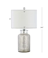 Jonathan Y Emilia Trellis Pattern Glass Led Table Lamp