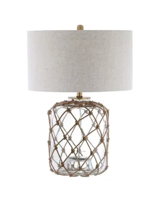 Jonathan Y Mer Glass and Rope Led Table Lamp