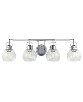 Jonathan Y Shirley 4-Light Metal, Bubbled Glass Vanity Light