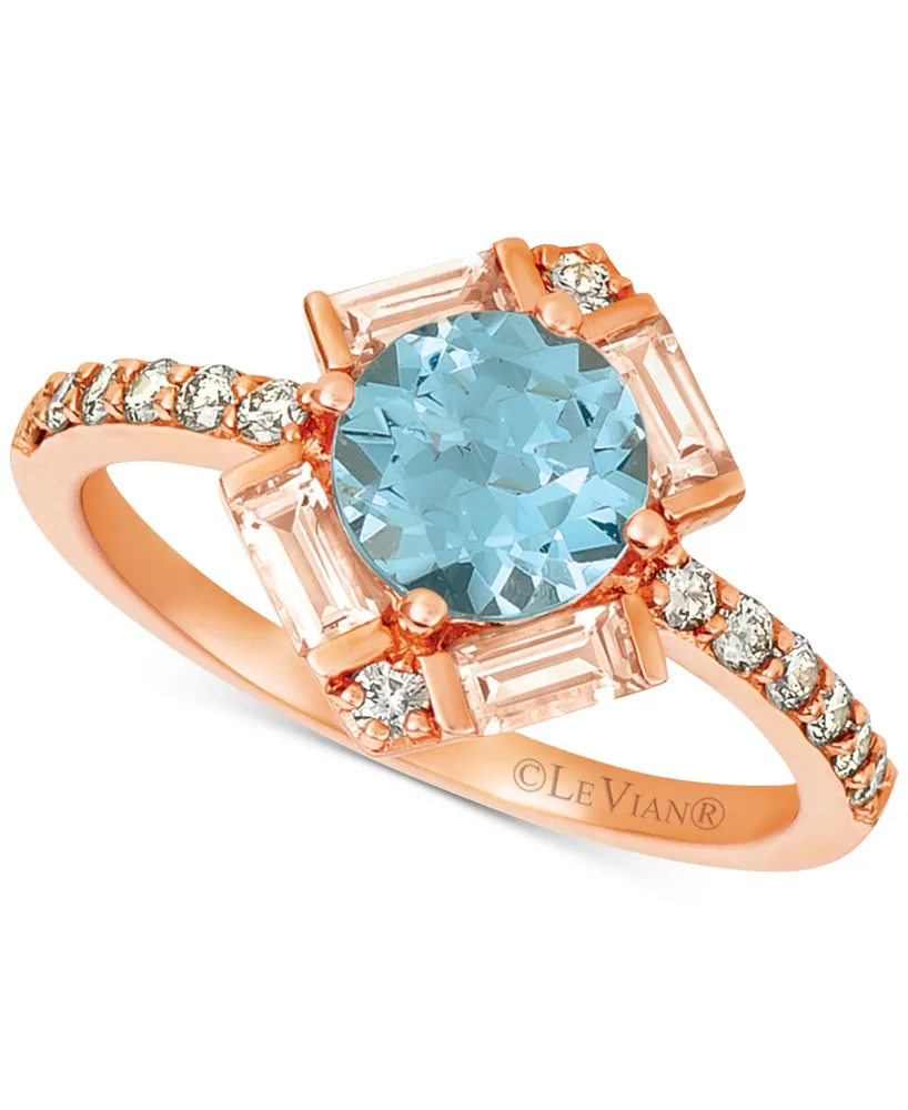 Le Vian Baguette Frenzy Multi-Gemstone (1-1/3 ct. t.w.), and Nude Diamond (1/4 ct. t.w.) Ring in 14k Strawberry Gold