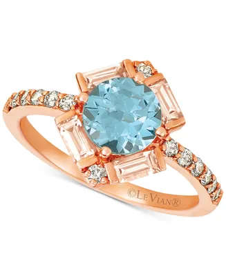 Le Vian Baguette Frenzy Multi-Gemstone (1-1/3 ct. t.w.), and Nude Diamond (1/4 ct. t.w.) Ring in 14k Strawberry Gold