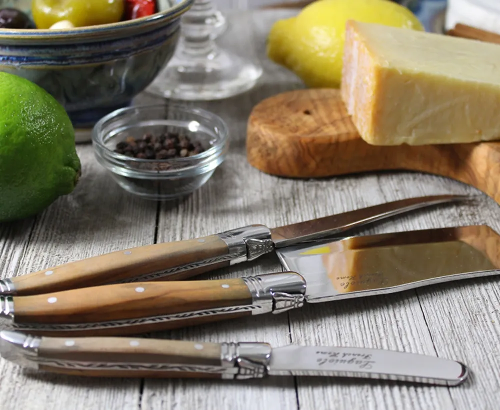French Home Laguiole Connoisseur 3-Pc. Olive Wood Cheese Tool Set