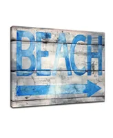 Ready2HangArt 'Beach Sign' Word Canvas Wall Art, 12x16"