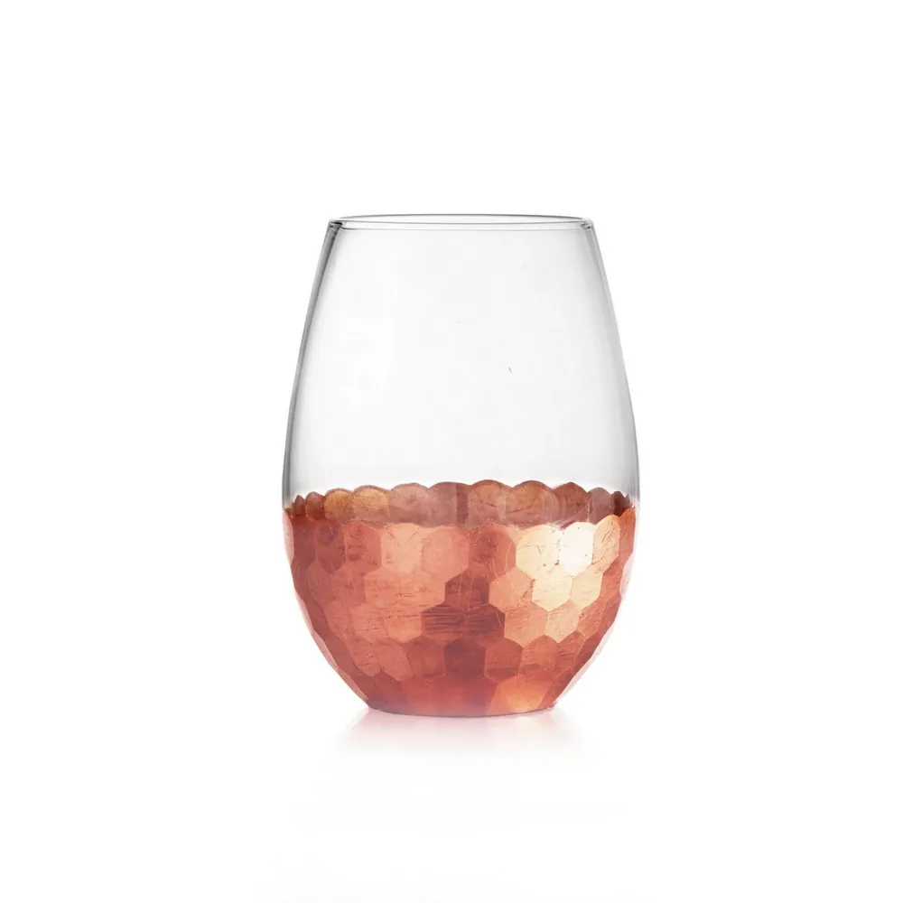 Jay Imports Daphne Copper Stemless Glasses, Set of 4