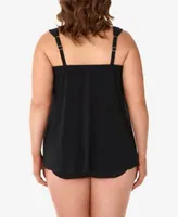 Miraclesuit Plus Size Draped Tankini Top Bikini Bottoms