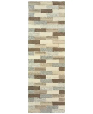 Closeout! Oriental Weavers Infused 67006 Beige/Gray 2'6" x 8' Runner Area Rug