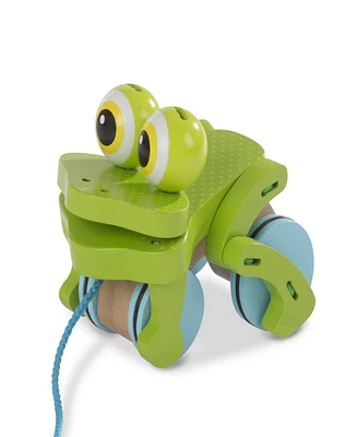 Melissa & Doug First Play Frolicking Frog Wooden Pull Toy