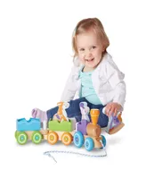 Melissa & Doug First Play Wooden Rocking Farm Animals Pull Train