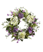 Nearly Natural 24" Hydrangea Berry Wreath