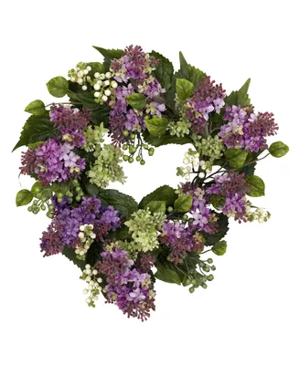 Nearly Natural 20" Hanel Lilac Wreath