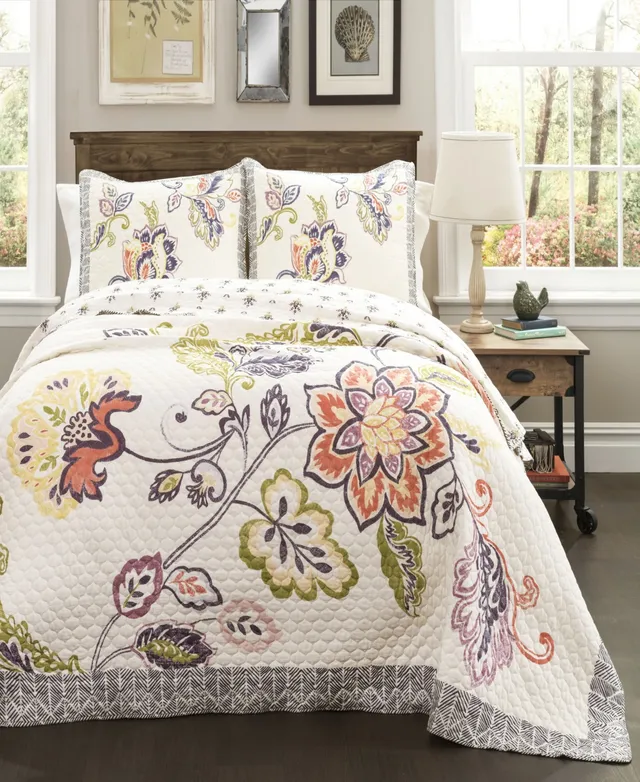 Lush Decor Aster 3-Piece Full/Queen Quilt Set