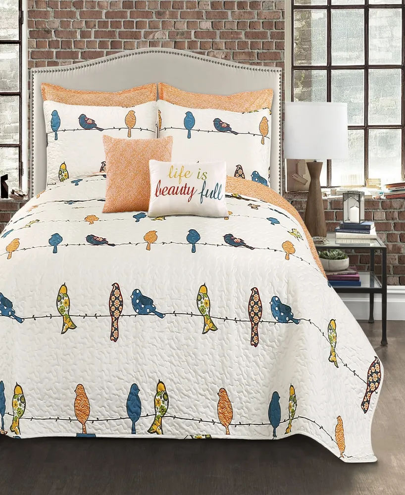 Rowley Birds 7-Pc Set Full/Queen Quilt Set