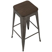 Lumisource Oregon Stackable Barstool Set of 2