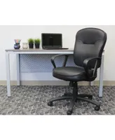 Boss Office Products Leather Task Chair W/ Loop Arms