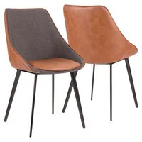 Lumisource Marche TwoTone Chair in Faux Leather and Fabric Set of 2