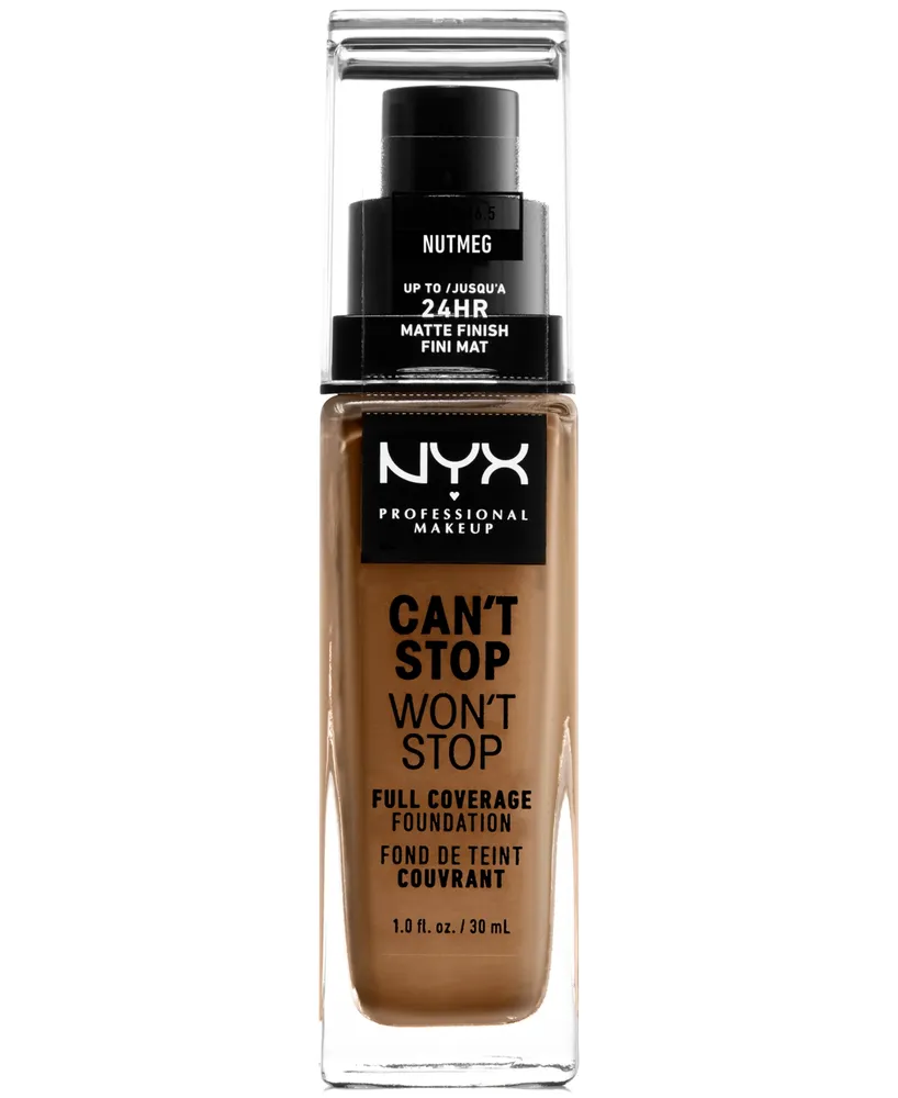 Nyx Professional Makeup Can't Stop Won't Full Coverage Foundation, 1-oz.