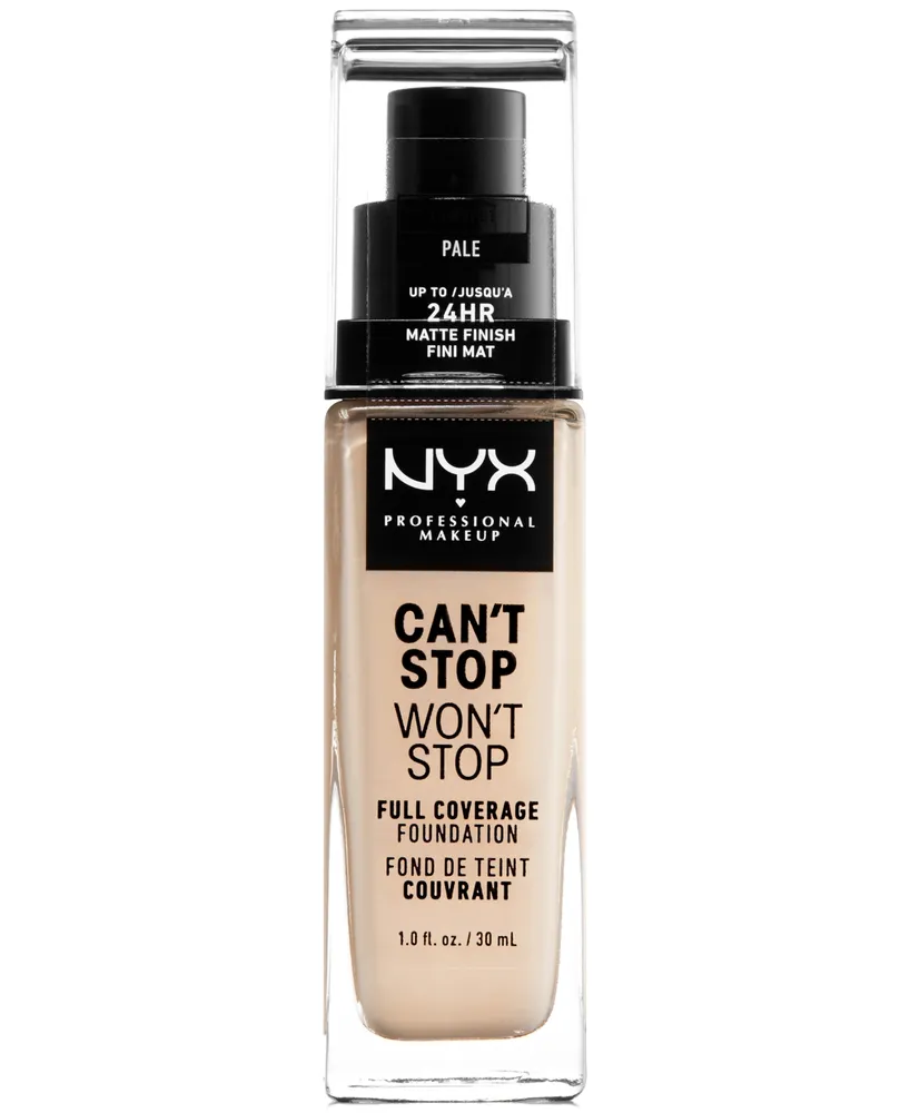 Nyx Professional Makeup Can't Stop Won't Full Coverage Foundation, 1-oz.