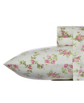 Laura Ashley Cotton Flannel 3 Piece Sheet Set, Twin