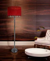 Elegant Designs Trendy Romantic Sheer Shade Floor Lamp with Hanging Crystals