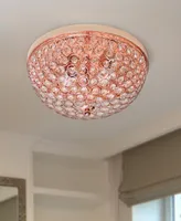 Elegant Designs 2 Light Elipse Crystal Flush Mount Ceiling Light