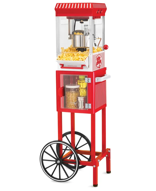 Nostalgia 8 oz Candy Snack Dispensing Popcorn Cart - Black