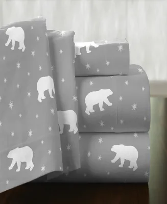 Pointehaven Polar Bear Superior Weight Cotton Flannel Sheet Set, King