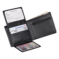 Men's Royce New York Bifold Wallet with Zippered Coin Slot