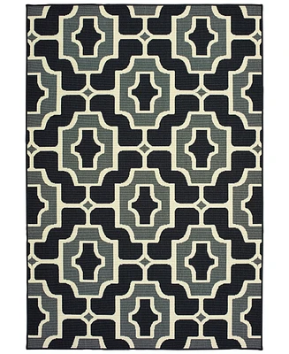 Oriental Weavers Marina 1491Z Black/Gray 6'7" x 9'6" Indoor/Outdoor Area Rug