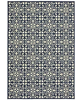 Oriental Weavers Marina 5927B Ivory/Navy 5'3" x 7'6" Indoor/Outdoor Area Rug