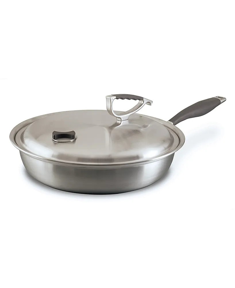 CookCraft 13 French Skillet with Latch Lid - Silver