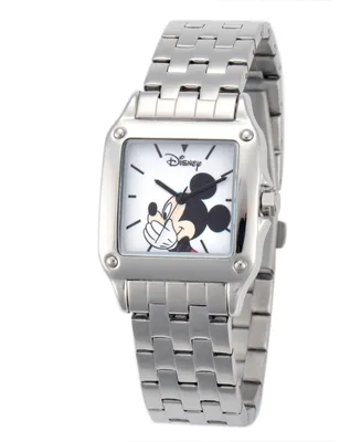 Disney Mickey Mouse Women's Silver Square Steel Watch