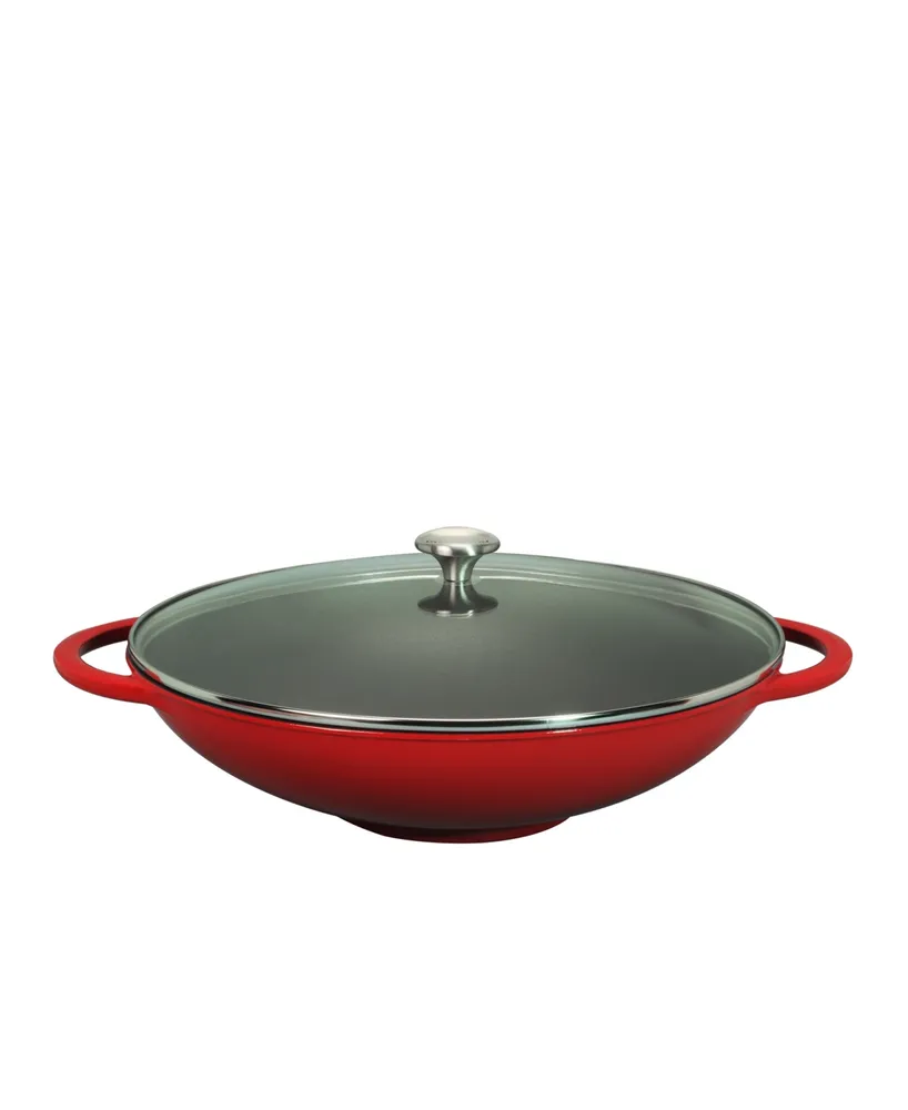 Chasseur French Enameled Cast Iron 16" Wok with Glass Lid