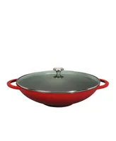 Chasseur French Enameled Cast Iron 16" Wok with Glass Lid