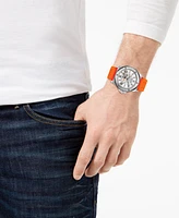 Bulova Men's Automatic Marine Star Orange Silicone Strap Watch 45mm
