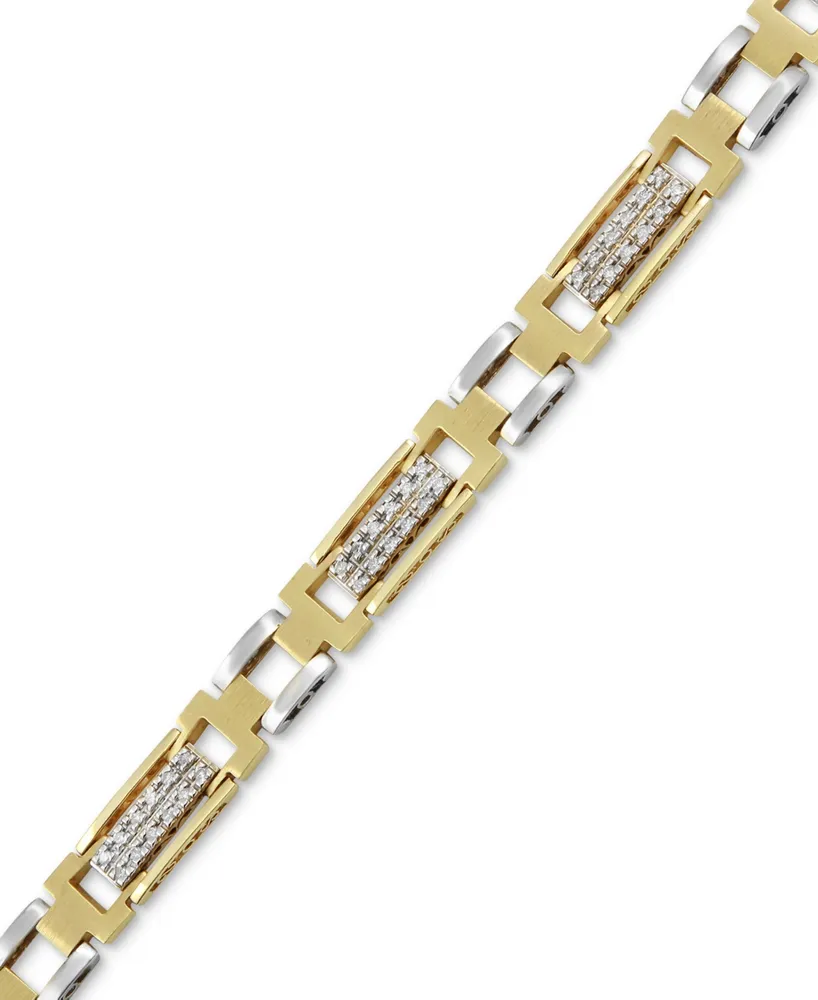 Men's Diamond (1 ct. t.w.) Bracelet in 10k Yellow & White Gold