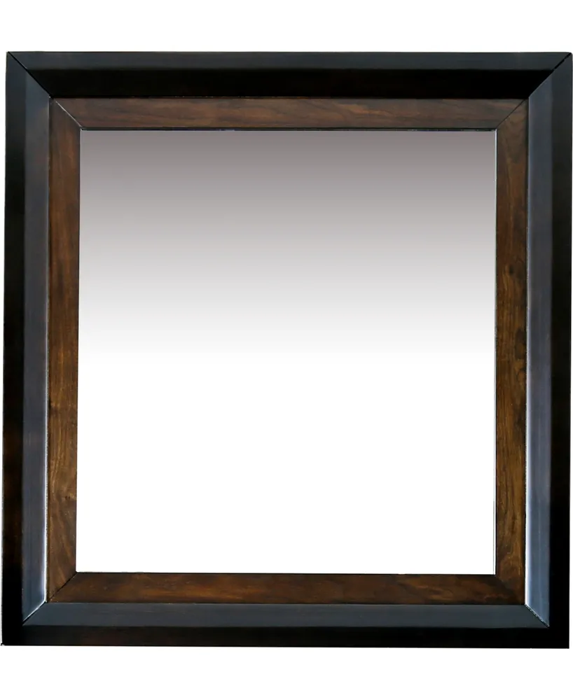 Delia Transitional Acacia-Paneled Mirror