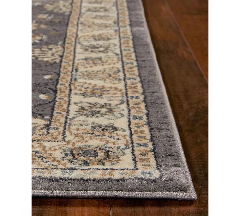 Kas Avalon Kashan 5608 Grey/Ivory 2' x 7'7" Runner Area Rug