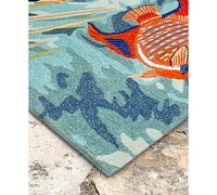 Liora Manne' Ravella 2255 Tropical Fish Blue 2'6" x 4' Indoor/Outdoor Area Rug