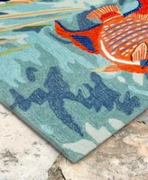 Liora Manne Ravella 2255 Tropical Fish Blue Indoor Outdoor Area Rug