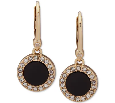 Dkny Pave & Stone Small Drop Earrings