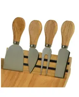 Picnic at Ascot Windsor hardwood Cheese Board Set -Tools, Cheese Markers, Bowl