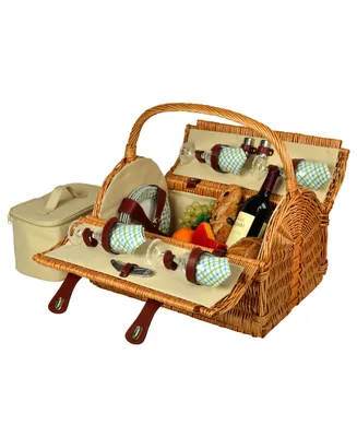 Picnic at Ascot Yorkshire Willow Basket with Service for 4